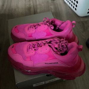Worn Neon pink Balenciaga tripple S